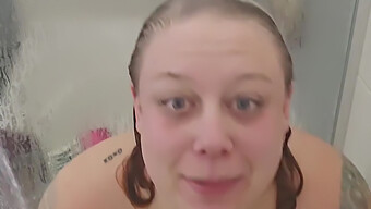 Milf Bbw Enjoys Dildo In Shower