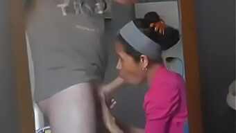 Maid Gives Oral Pleasure To Homeowner