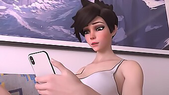 3d Animation Of A Shaved Woman'S Solo Masturbation In A Parody