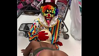 Cosplaying Clown Receives Oral Sex In A Public Setting