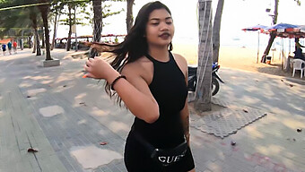 A Young Thai Woman With A Large Buttocks Collaborates With A Well-Endowed Tourist On A Homemade Pornographic Film, Featuring Various Positions Including Cowgirl And Oral Stimulation.