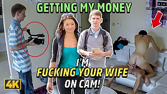 Cô Gái Trẻ Tóc Nâu Tuyệt Đẹp Denisse Nhặt Tiền Và Thỏa Mãn Trong Video Hd