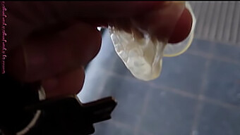 Dirty Solo Play With A Foreign Condom In Stockings