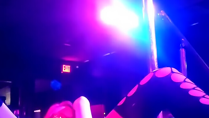 Stripper Amateur Muestra Sus Largas Piernas En Medias De Red