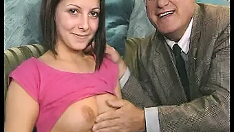 A Young Girl Engages In Sexual Activities With An Elderly Man In A Homemade German Video, Featuring Deep Throat, Oral Sex, And Fingers