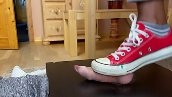 Wife Experiences Intense Pleasure From Ball Crushing In Converse Chucks