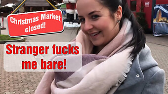 A Stranger'S Bareback Surprise At A Closed Christmas Market