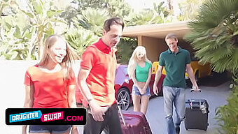 Stepmoms Join In As Two Dads Swap Their Gorgeous Teen Daughters For A Wild Time