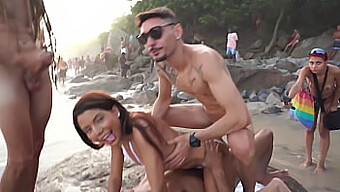 Bianca Dantas Vilde Offentlige Strandsession Med Flere Partnere Og Kinky Fetisher