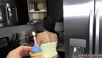 Russian Teen Gives A Blowjob On Her Boyfriend'S Birthday