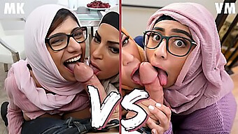 Mia Khalifa A Violet Myers Sa Zapájajú Do Horúcej Trojky S Dobre Vybaveným Mužom A Rozhodujú O Tom, Kto Vystúpi Na Vrchole.