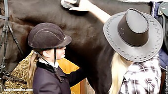 Lesbian Duo Explores Oral Pleasure At Equestrian Property