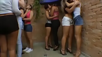 Femdom Mistress Karina Cruel Leads A Group Of Girls In A Licking And Kissing Orgy