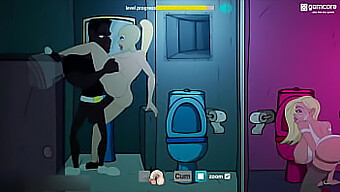 Cartoon Animation Of Man Having Anal Sex With Prostitute In Club Bathroom