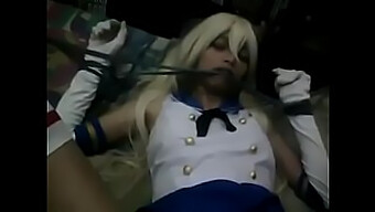 Kancolle Cosplayer Shimakaze Harjoittaa Kuuma Seksuaalinen Kohtaaminen