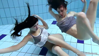 Public Pool Encounter Of Czech Aneta And Janka With Big Natural Tits